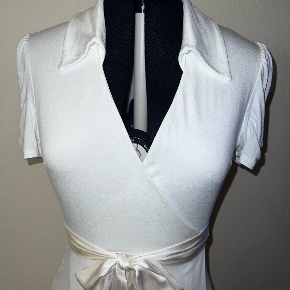 Vintage Bebe Wrap Dress | Silk Bow Waist | Made in USA | 2006